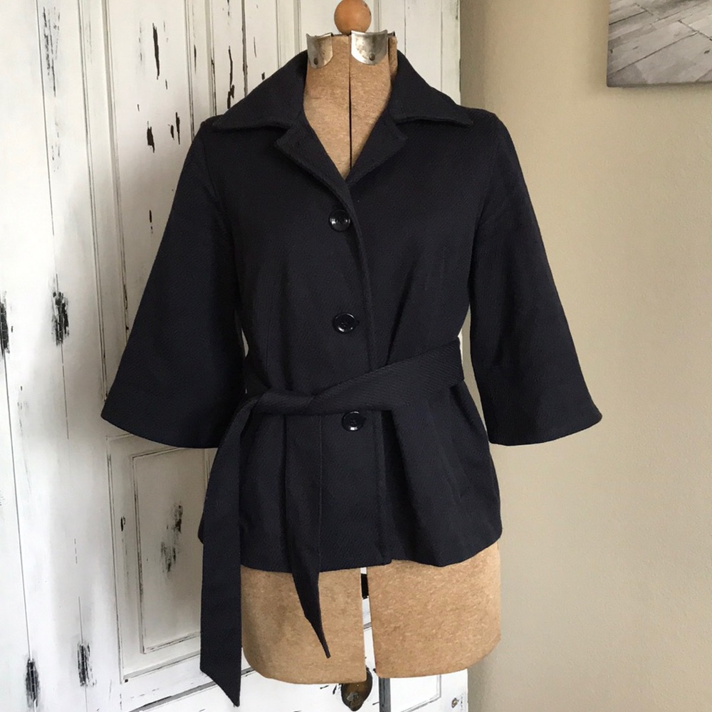 Ladies Gap 3/4 sleeve wool jacket navy xs